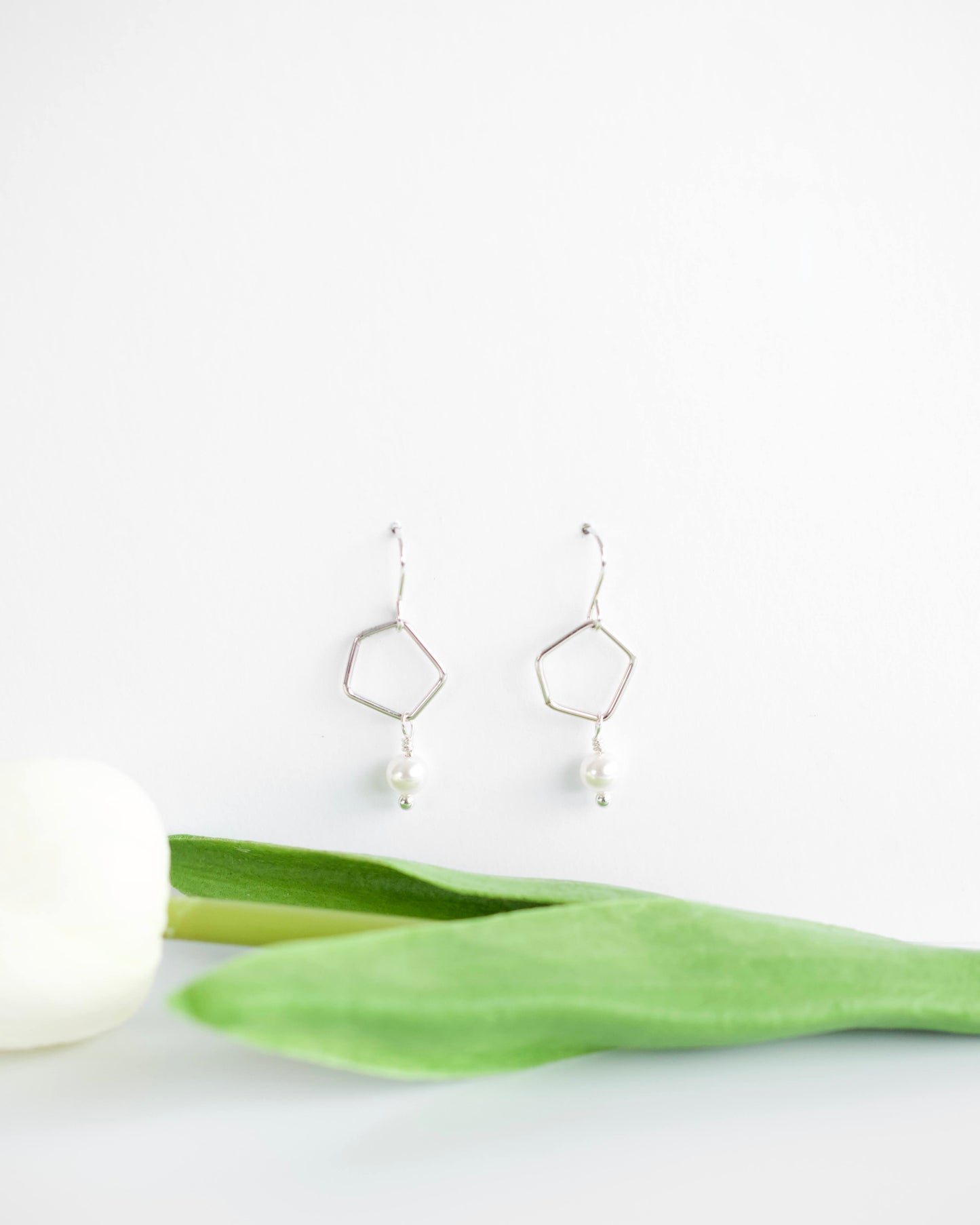 Silver Pearl Dangles