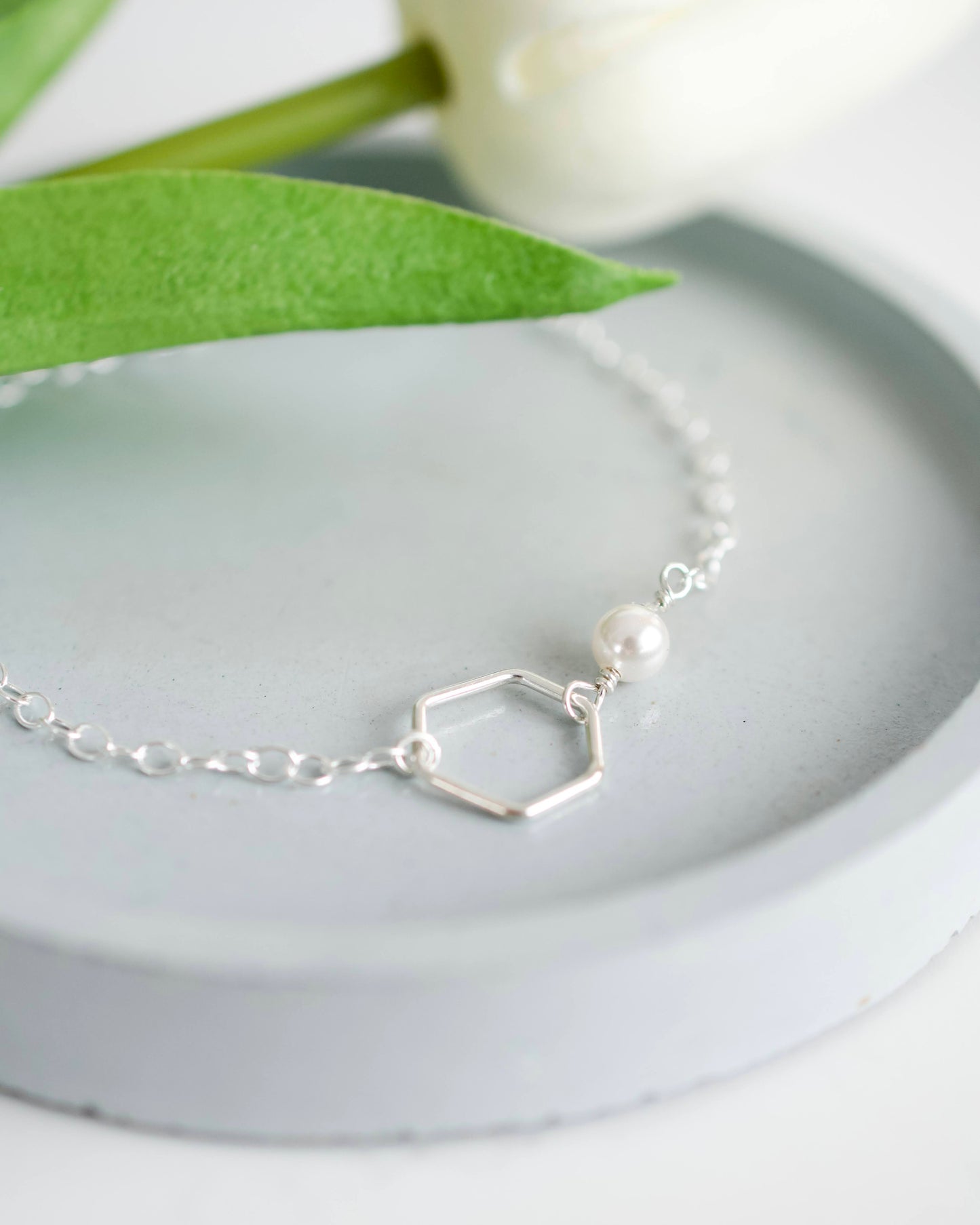 Silver Pearl Bracelet