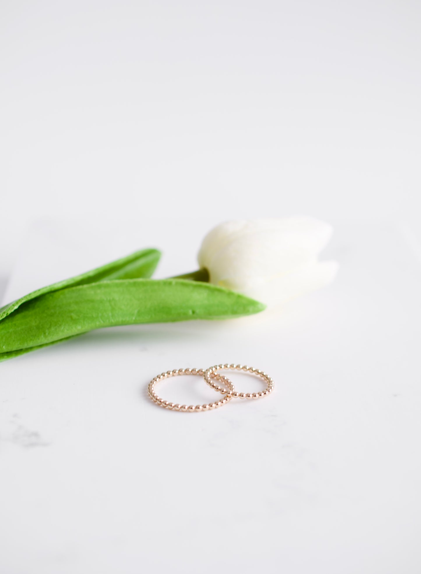 Beaded Gold Stacking Ring