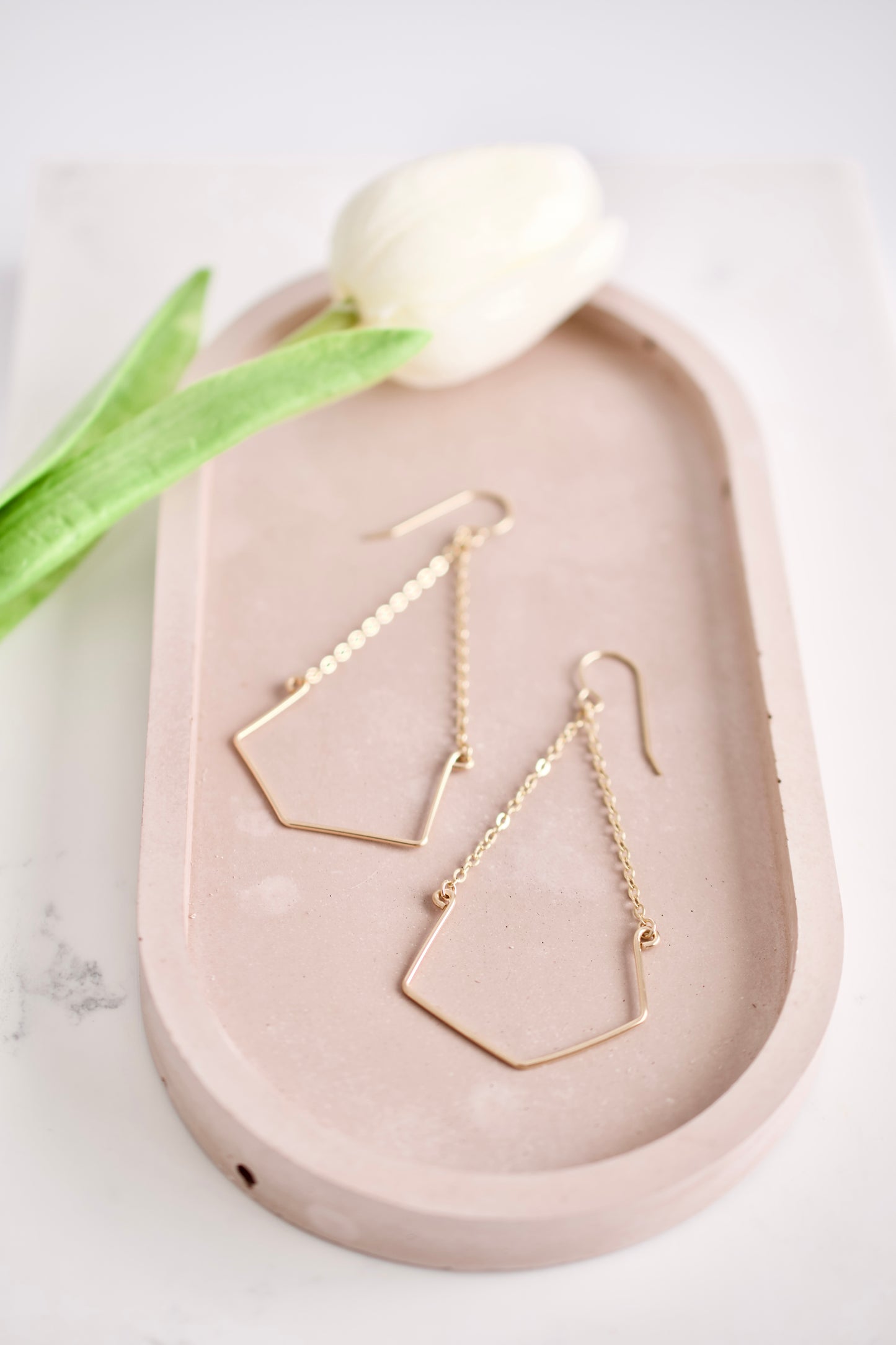 Gold Chain Dangle Earrings