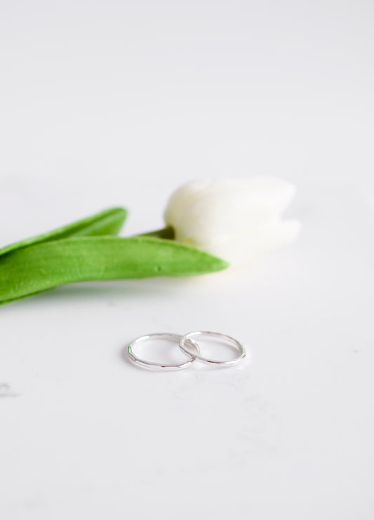 Hammered Silver Stacking Ring