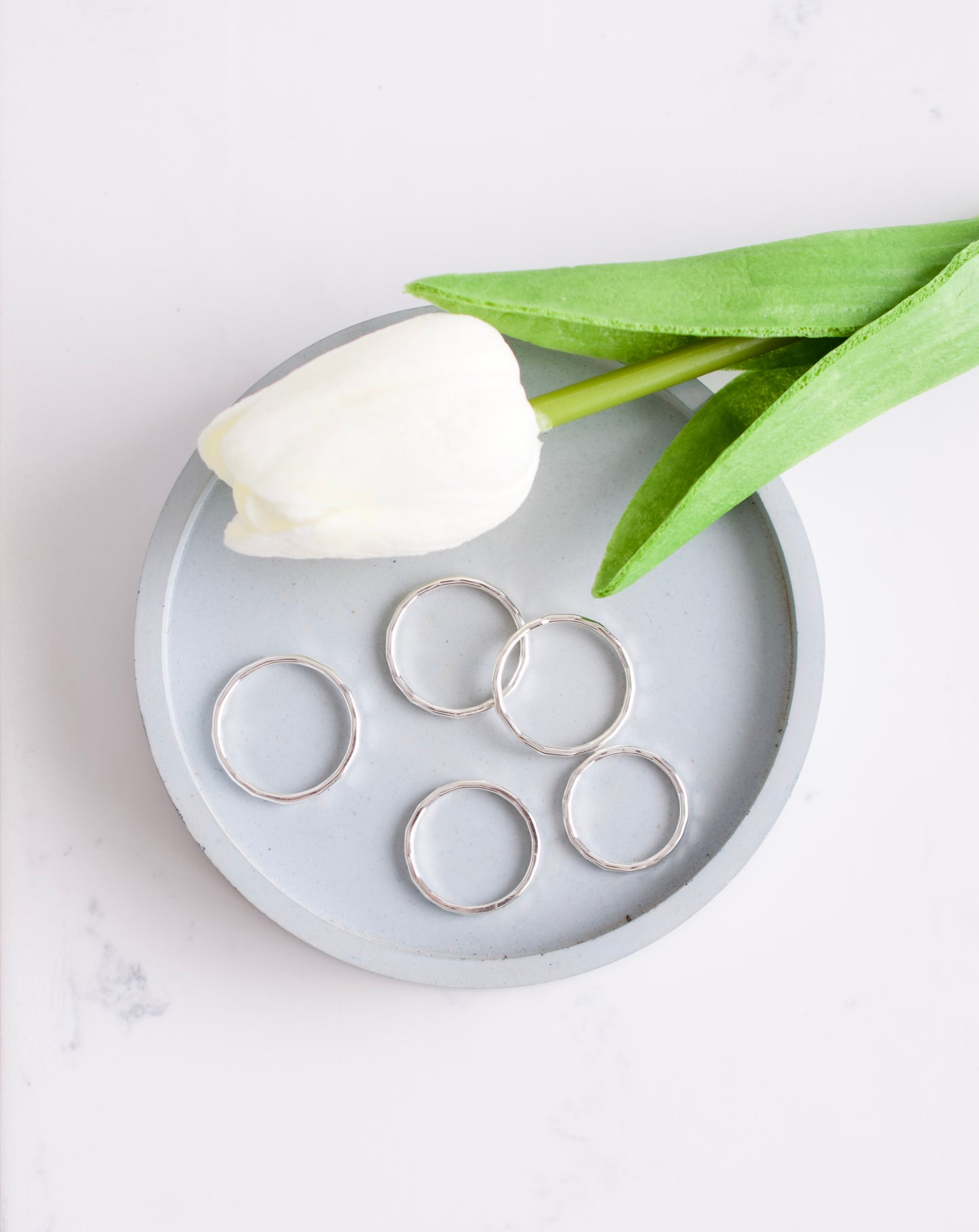Hammered Silver Stacking Ring
