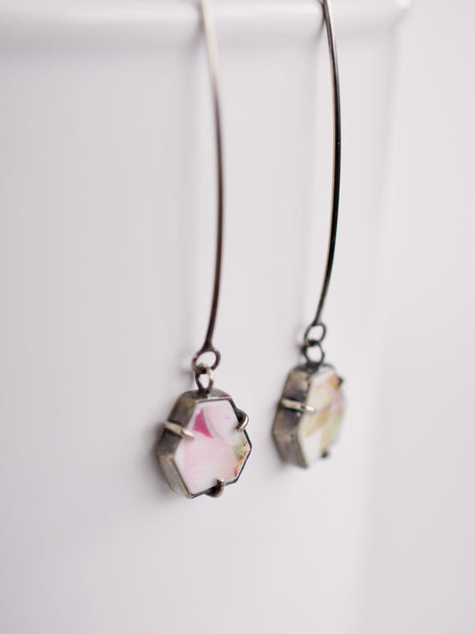Lenten Rose Threader Earrings