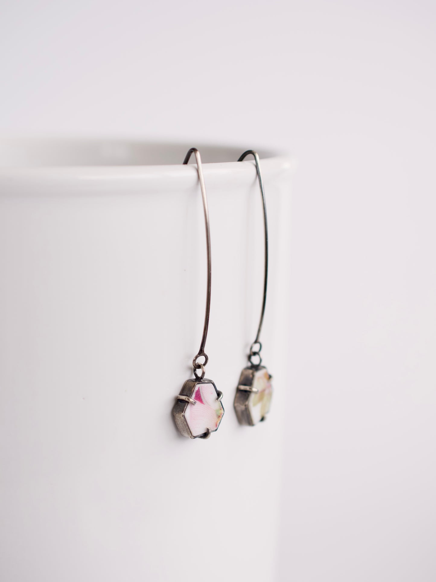 Lenten Rose Threader Earrings