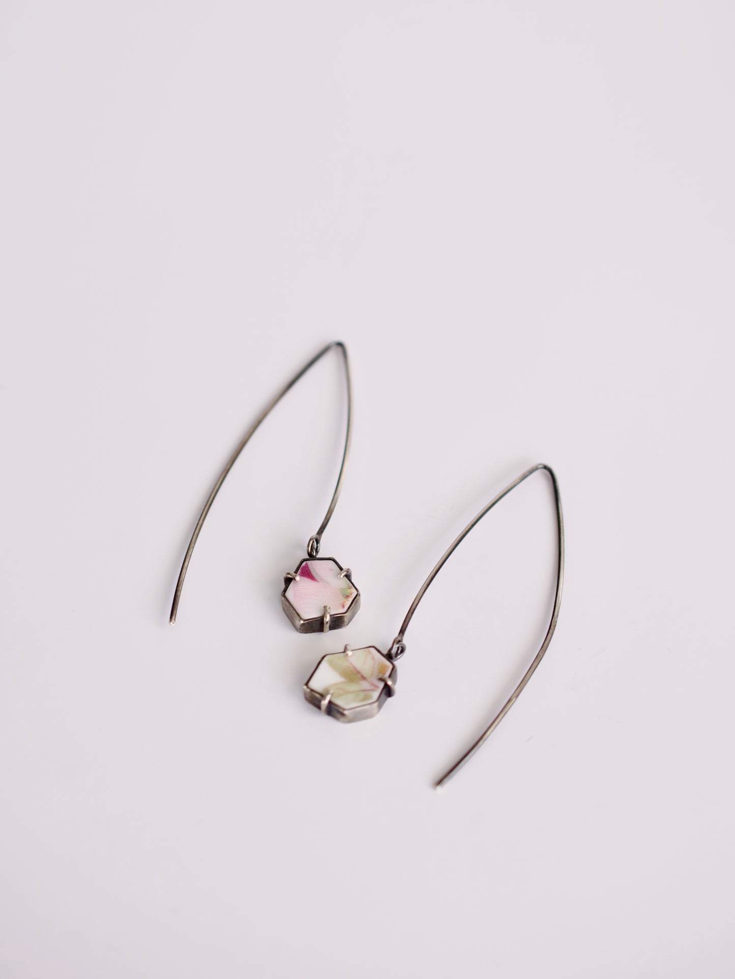 Lenten Rose Threader Earrings