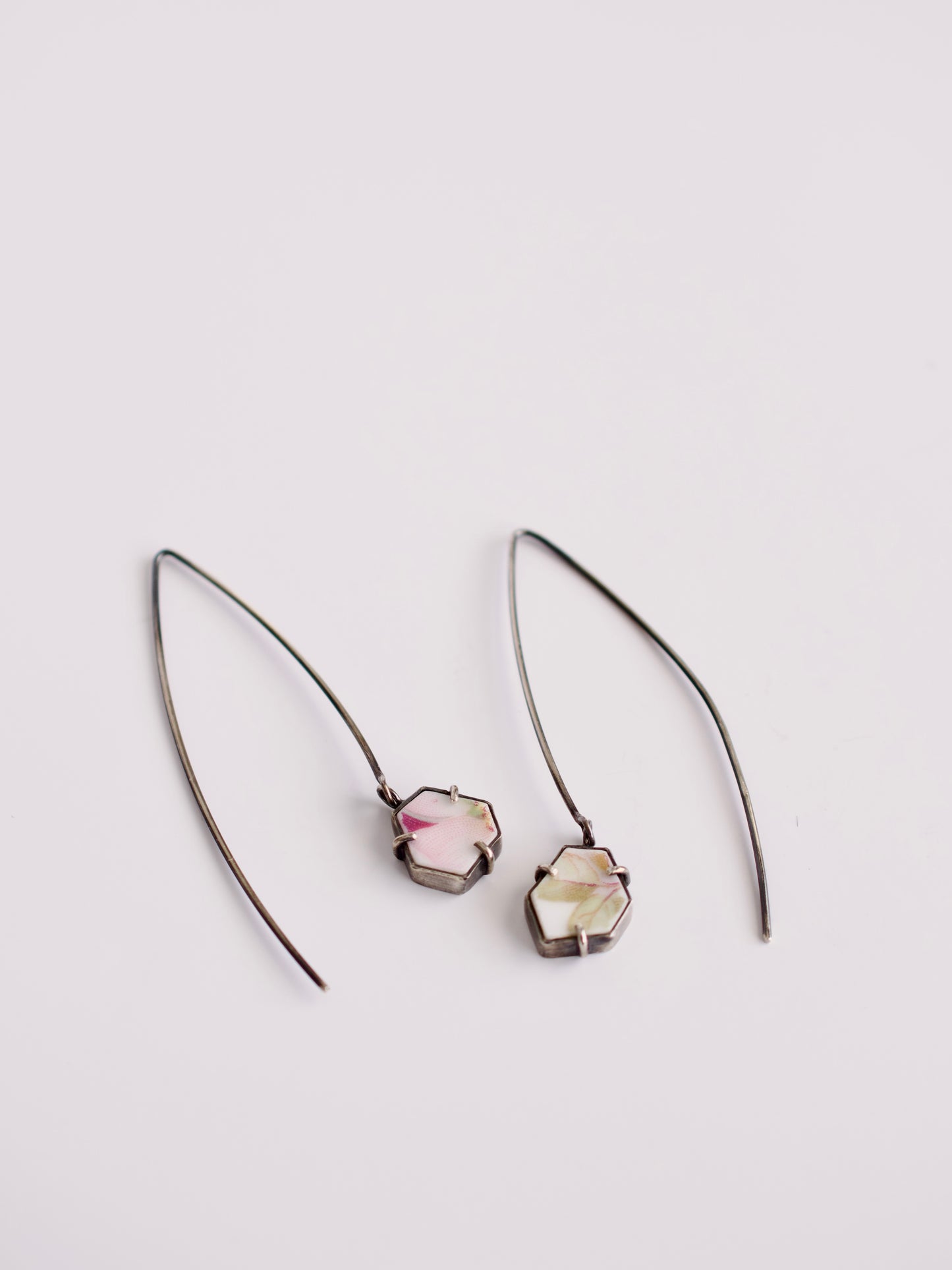 Lenten Rose Threader Earrings