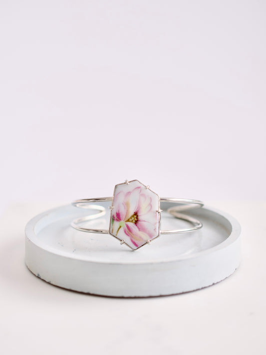 Pink Geranium Cuff Bracelet