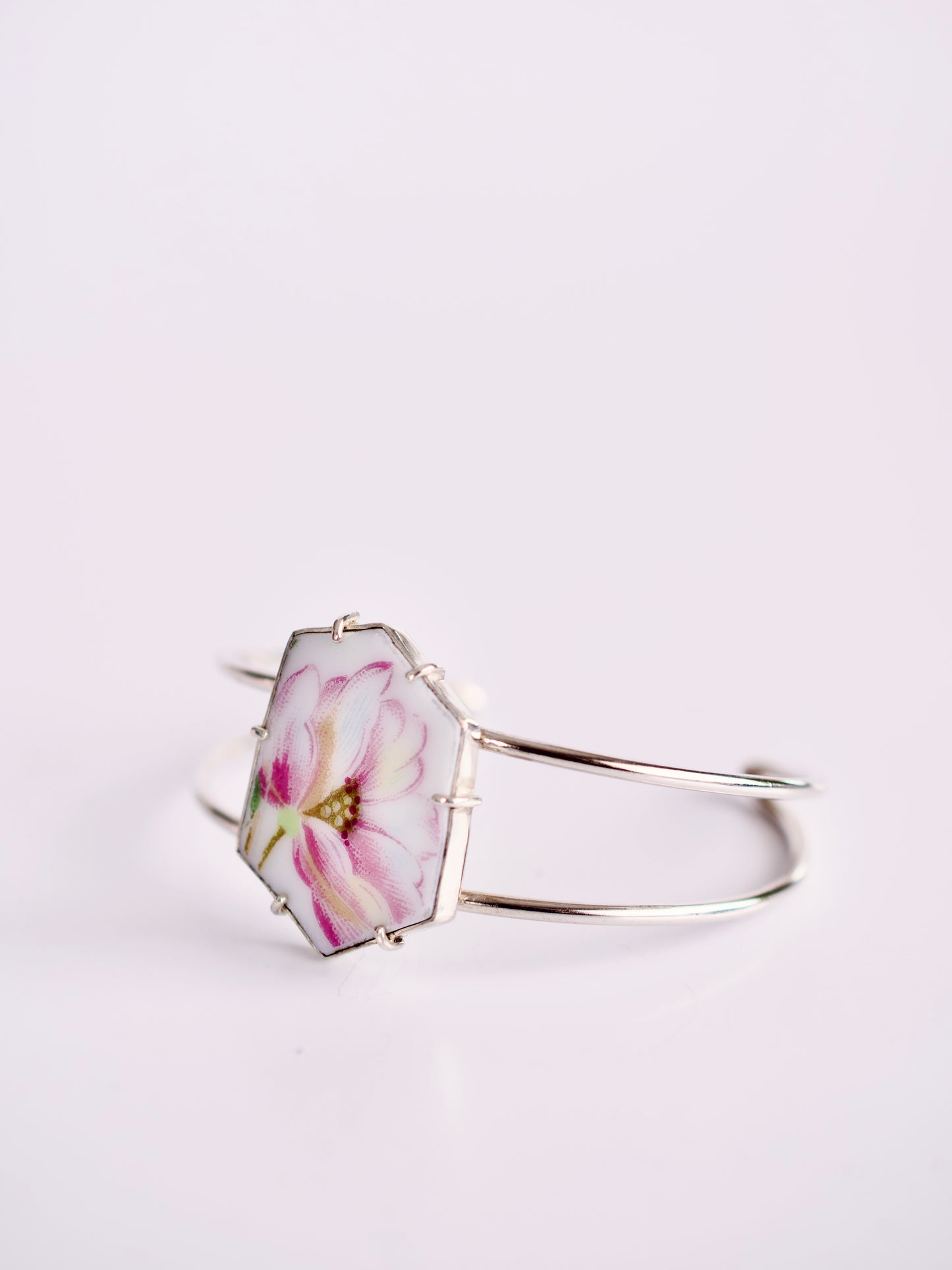 Pink Geranium Cuff Bracelet
