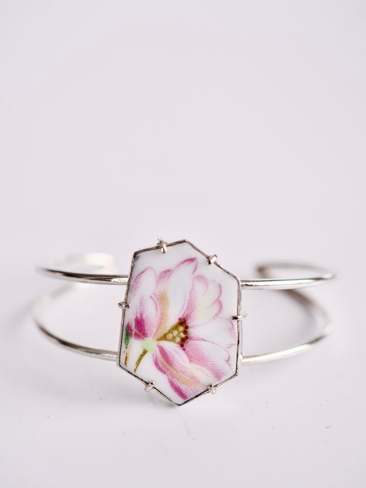 Pink Geranium Cuff Bracelet