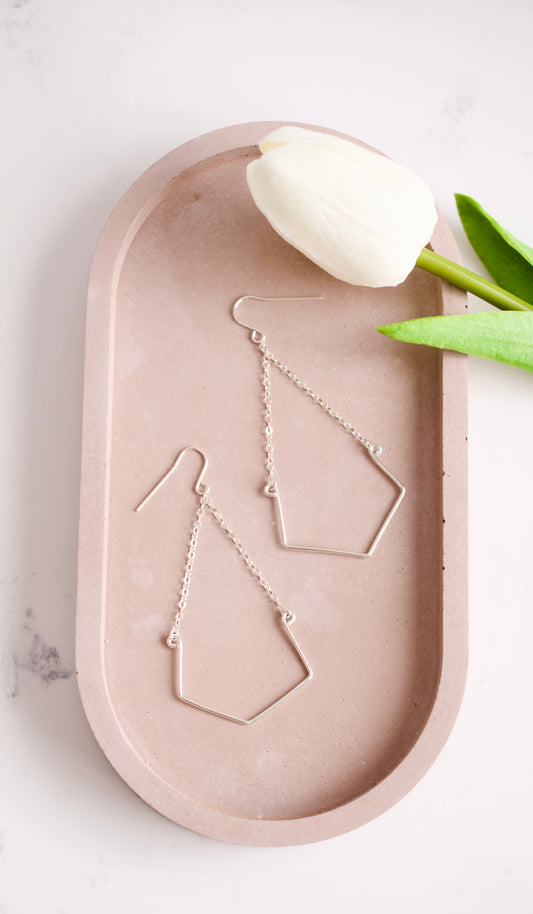 Silver Chain Dangle Earrings