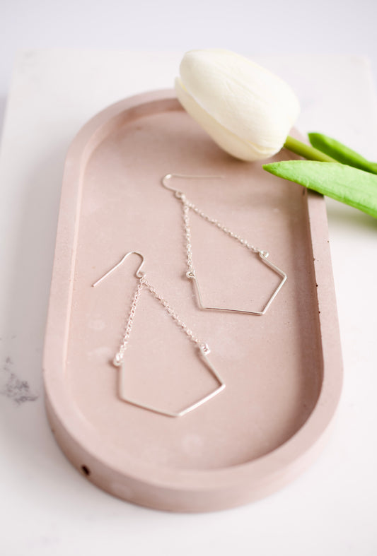 Silver Chain Dangle Earrings