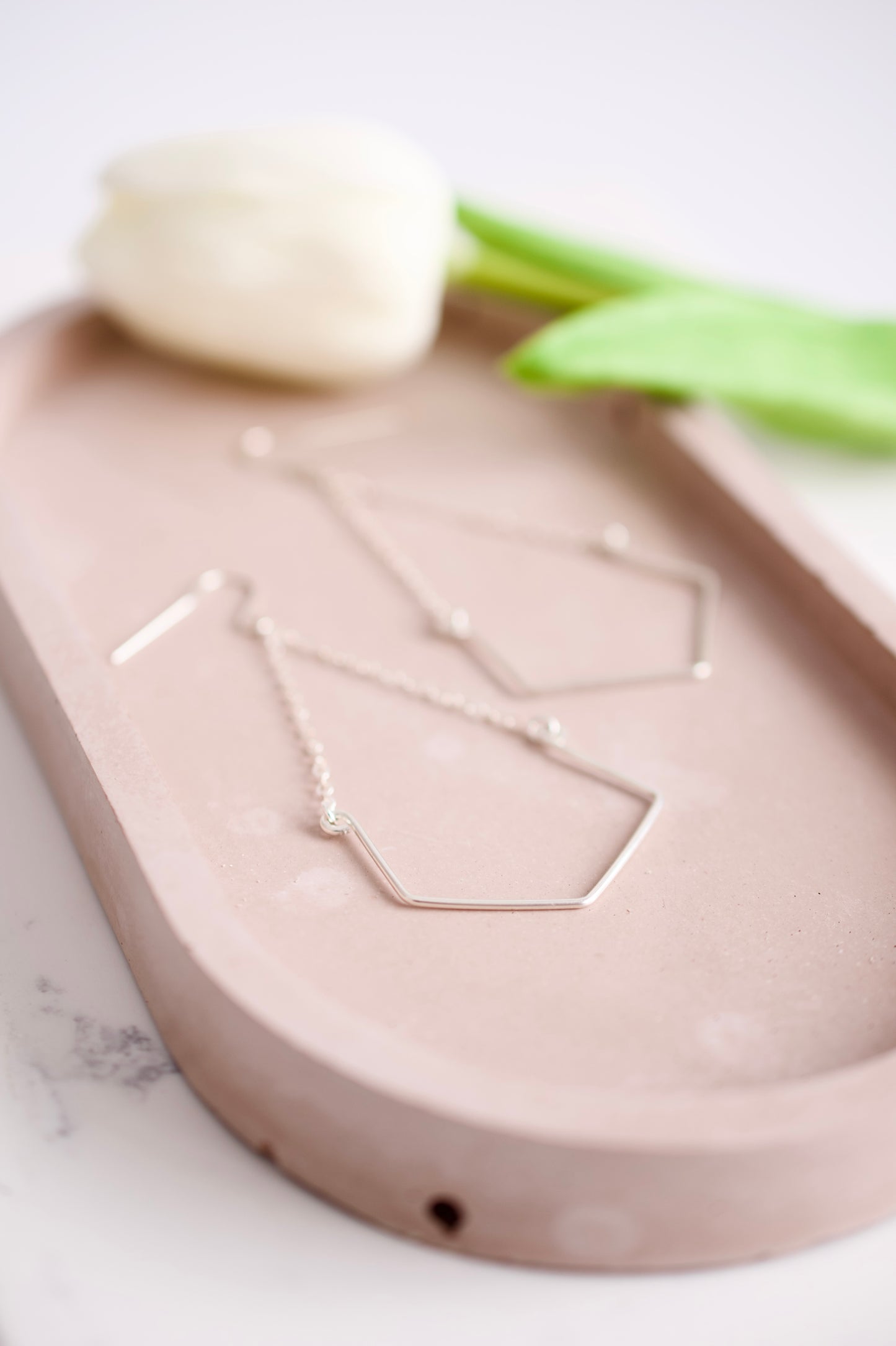 Silver Chain Dangle Earrings