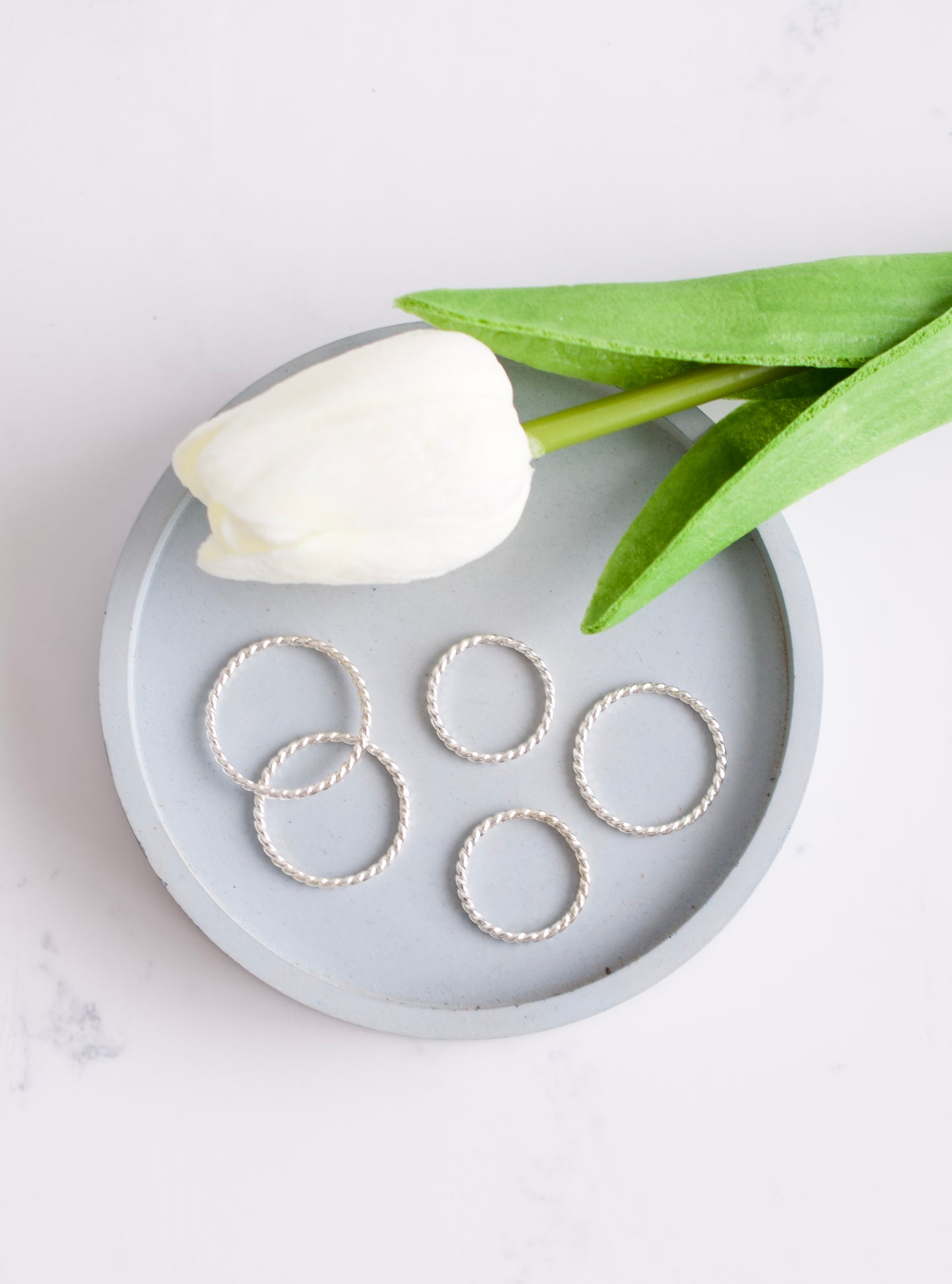 Twisted Silver Stacking Ring