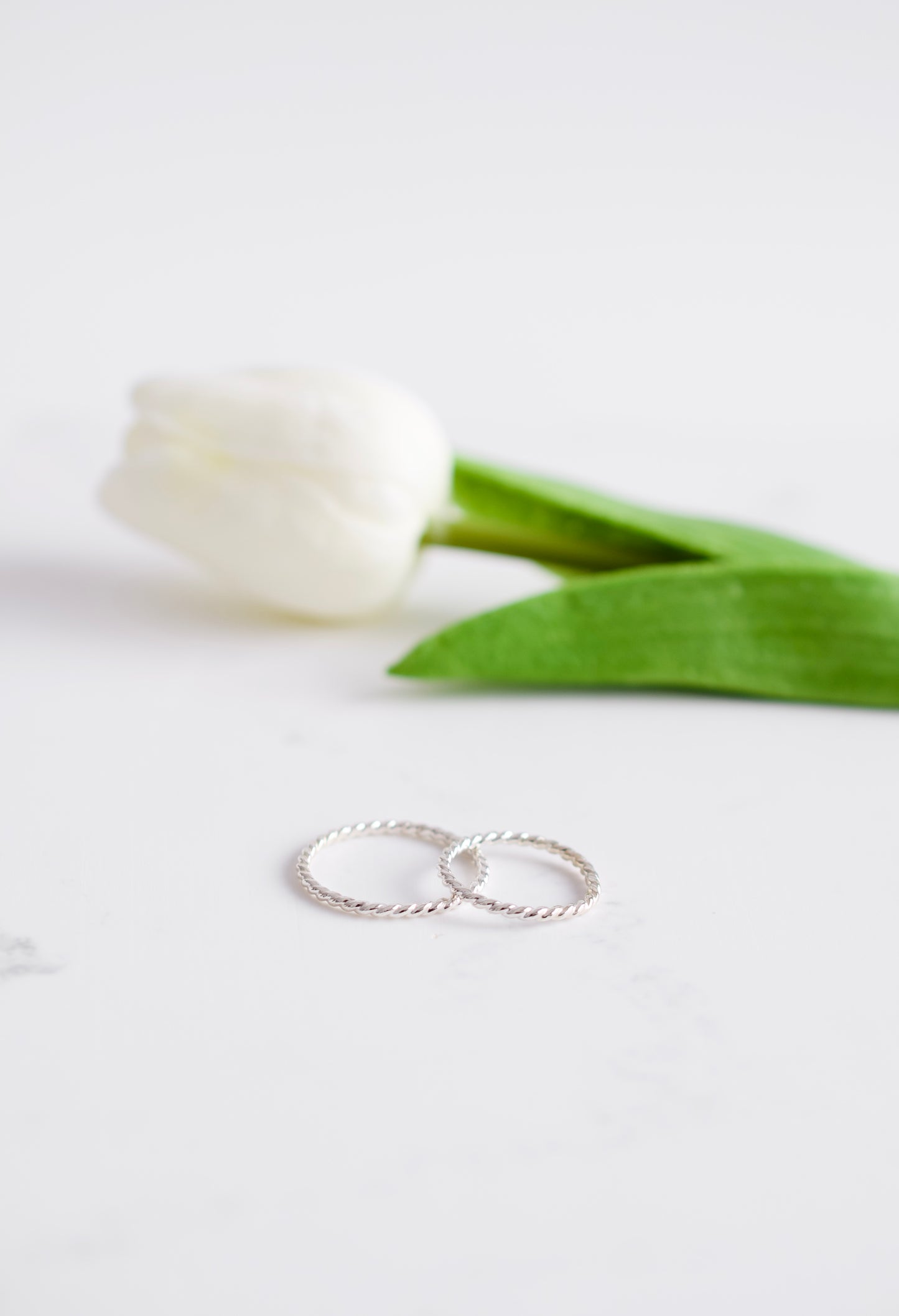 Twisted Silver Stacking Ring