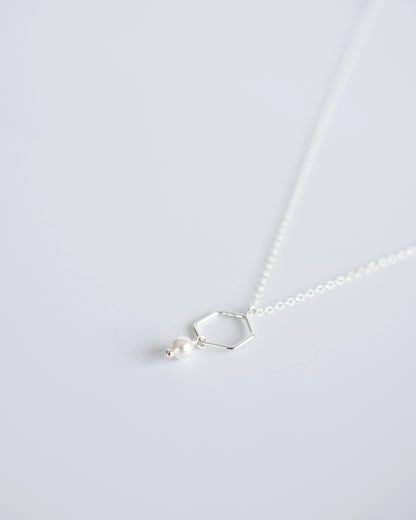 Silver Pearl Pendant Necklace