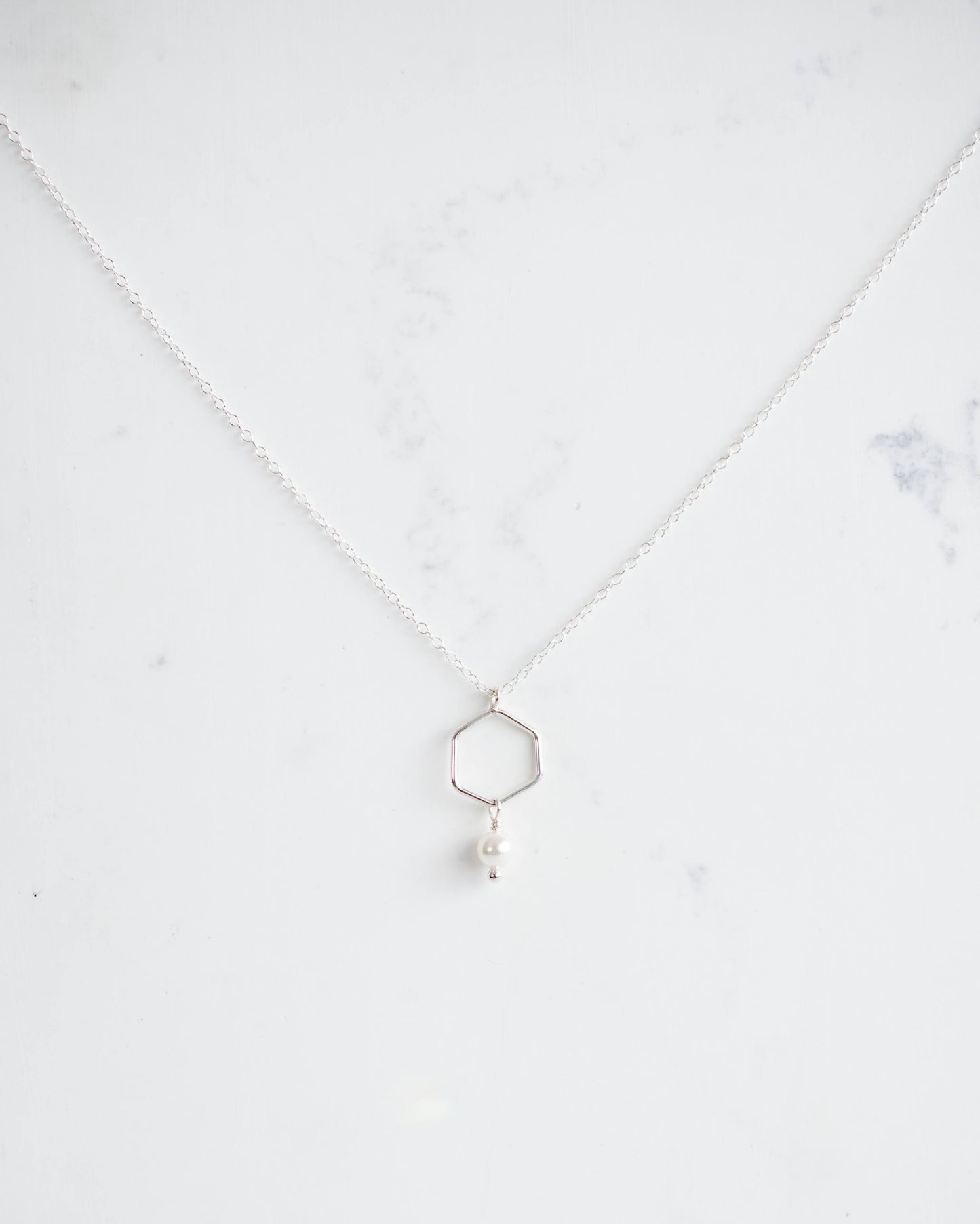 Silver Pearl Pendant Necklace