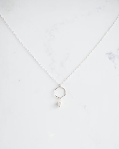 Silver Pearl Pendant Necklace