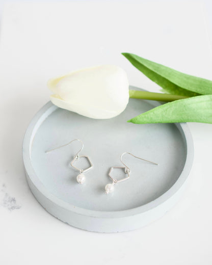 Silver Pearl Dangles