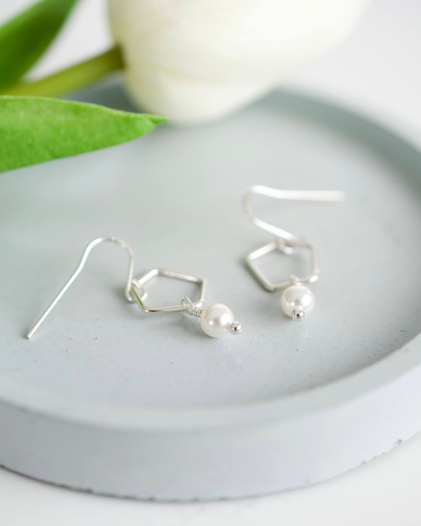 Silver Pearl Dangles