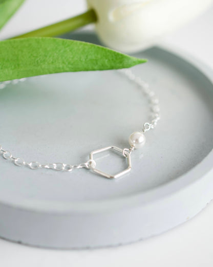 Silver Pearl Bracelet