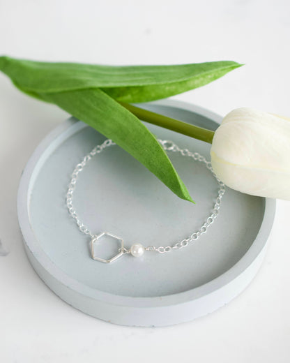 Silver Pearl Bracelet