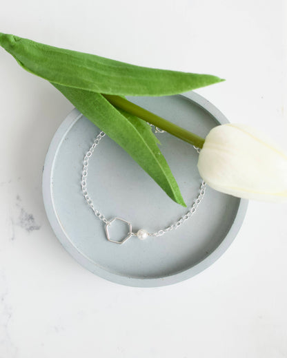 Silver Pearl Bracelet