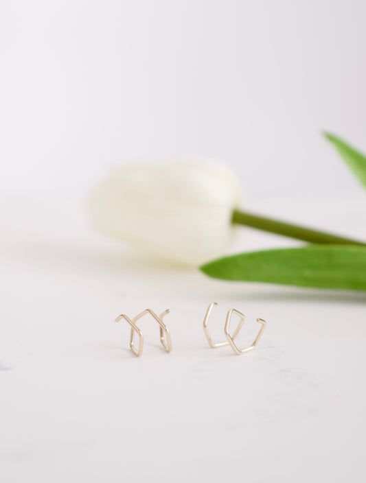 Gold Double Twist Earrings