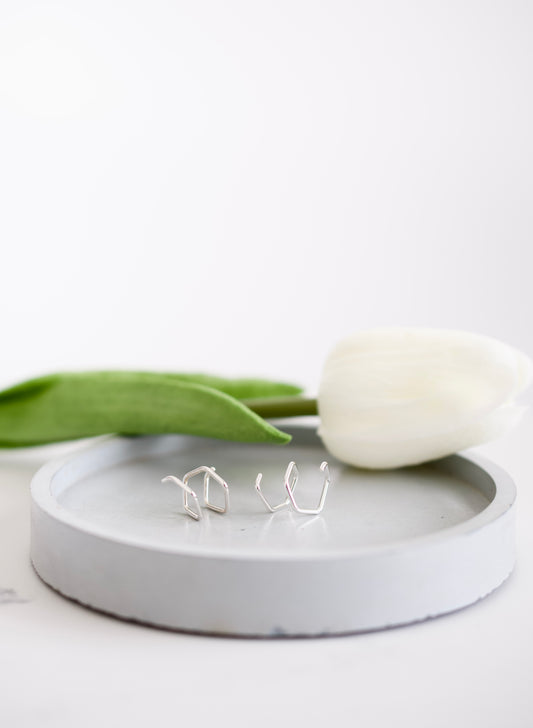 Silver Double Twist Earrings