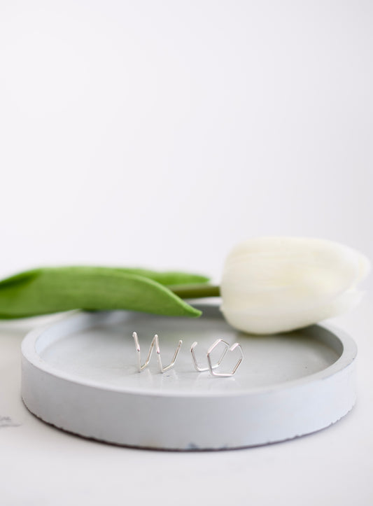 Silver Double Twist Earrings